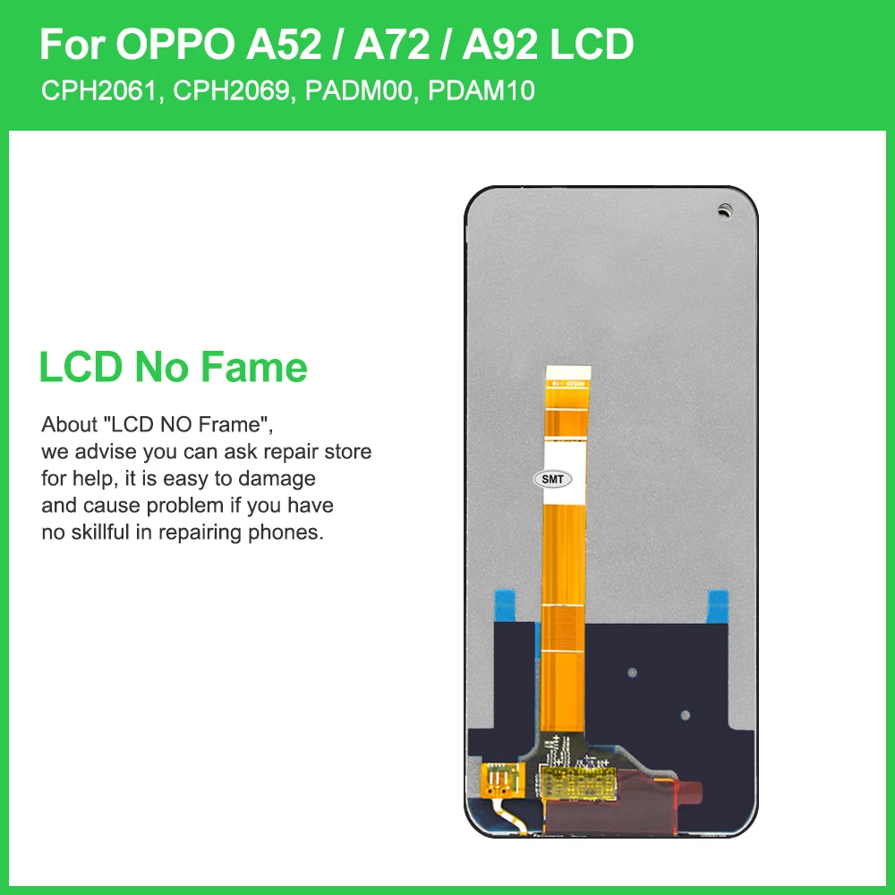 Display for Oppo A72 A92 LCD Display Replacement+Touch Screen Digitizer,For Oppo A52 CPH2059 CPH2067 CPH2069 Display,with Frame