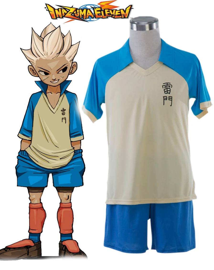 New Inazuma Eleven Rachel Naomi Cosplay Costume Blue Ramen School Summer Football Boys\' Trikot