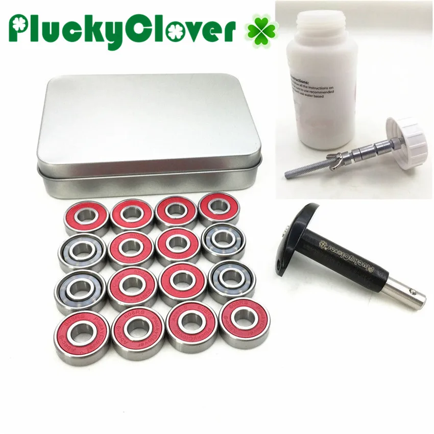 

Economical Combo!16pcs 608 Inline Skates Bearing+1pc Bearing Cleaner bottle+1 Dissasemble Puller Remover tool for 608 bearing