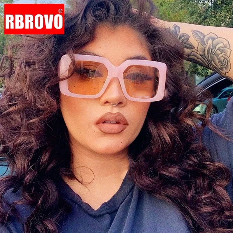 

RBROVO Oversized Square Sunglasses Women 2023 Retro Gradient Sun Glasses Men Blue Luxury Brand Glasses Vintage Eyewear UV400
