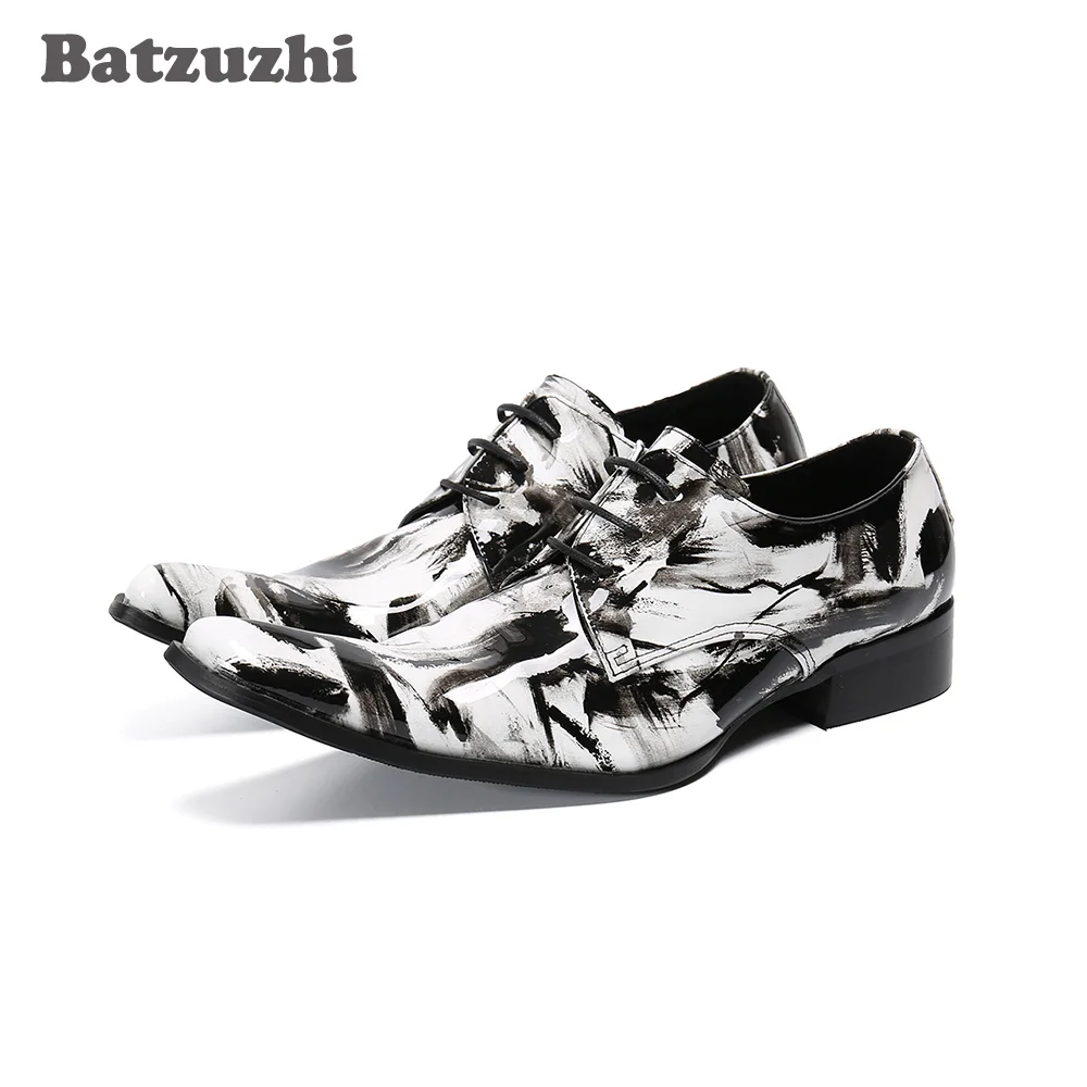 

Batzuzhi Men Dress Shoes Pointed Toe Handsome Leather Shoes Men Rock Party, Business and Wedding Leather Sapato Masculino, US12