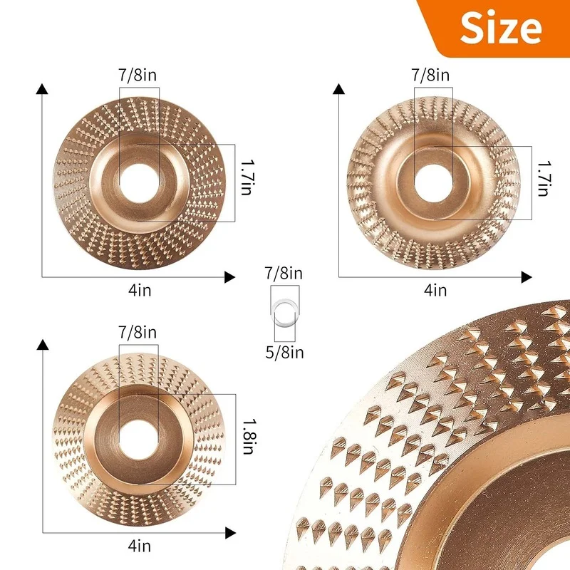 ไม้จานสำหรับแกะสลักชุดสำหรับ4 "หรือ4 1/2" ลูกหมู5/8 "Arbor จานเจียร Shaping แผ่นไม้ตัดบดล้อ