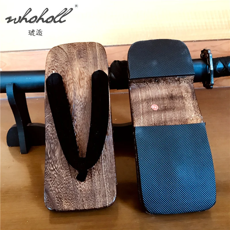 WHOHOLL Geta-Zapatillas de verano para hombre, chanclas de madera, zuecos japoneses, disfraces de Cosplay, toboganes