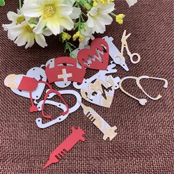 Creative nurse hat Metal Cutting die keychain shaker Heart Paper Key Chain Scrapbook Paper Craft Card Punch Art Knife Cutter