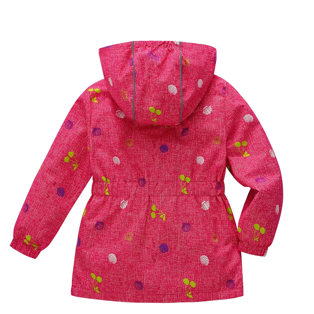 New Fashion Jacket For Girls Flower Warm Teenage Coat Children\'s Jackets Baby Double-deck Fleece Windbreakers Waterproof Clothes