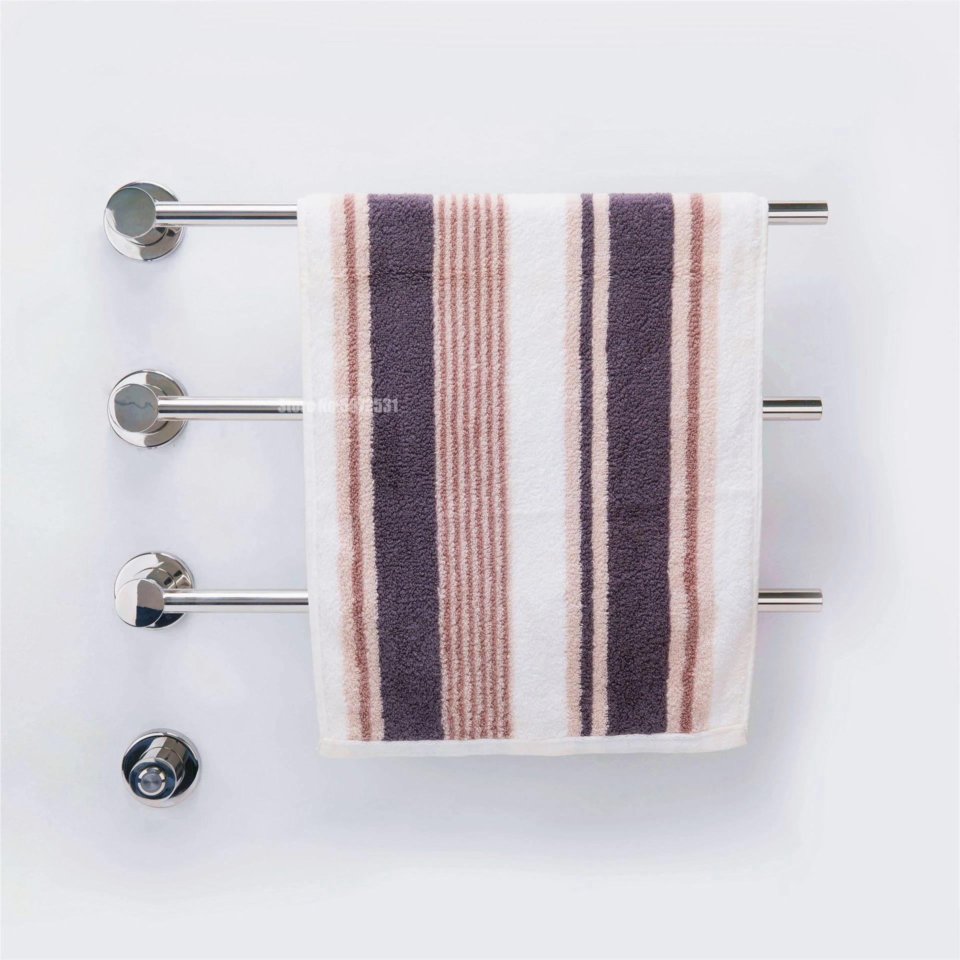 

Hidden Connection Single Rod Combined 220V Electric Bathroom Towel Warmer 304 Stainless Steel Shower Room Electric Towel Rack