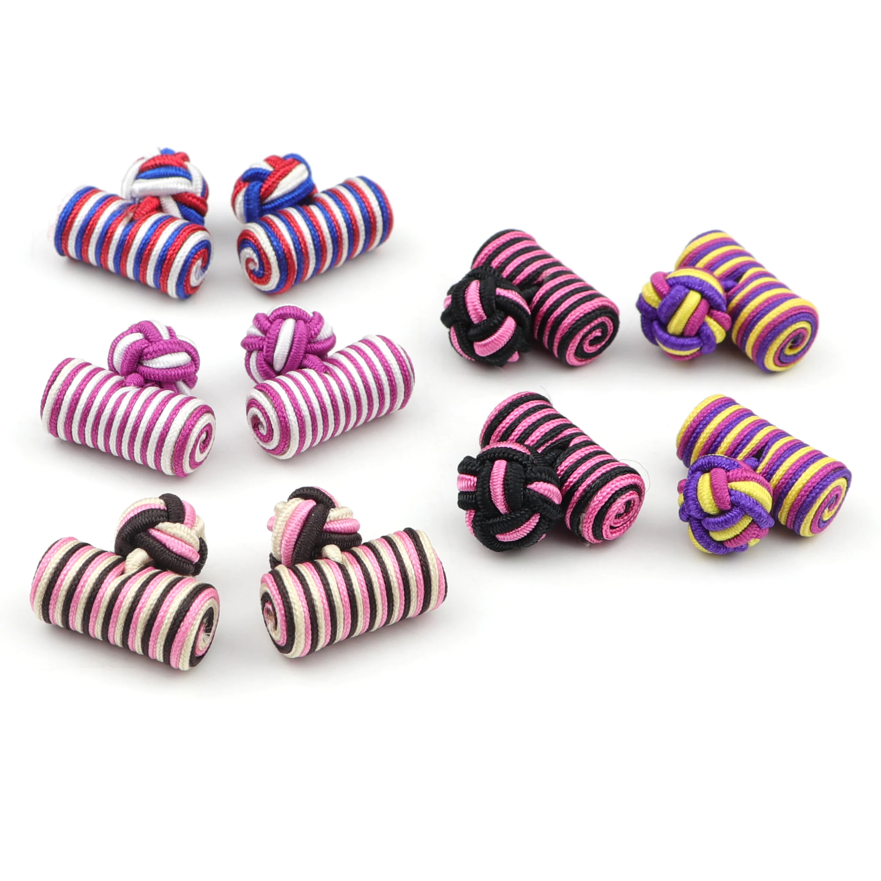 Fashion Knots Cylinder Cufflinks 5 Colors Cuff Button Mixed Colors DIY Braided Columnar Wire Buckle Cuff Link For Man Gift