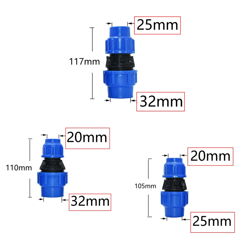 20mm/25mm/32mm/40mm/50mm rura PE szybkie złącze 90 stopni redukcja łokcia szybkie połączenie uchwyty plastikowe