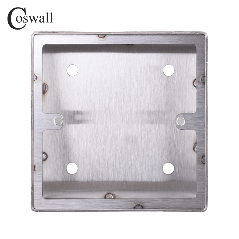 Coswall 36mm Depth Thicken Polished Stainless Steel Anti-Corrosion Fireproof Wall External Surface Mounting Box 1/2/3/4 Seat