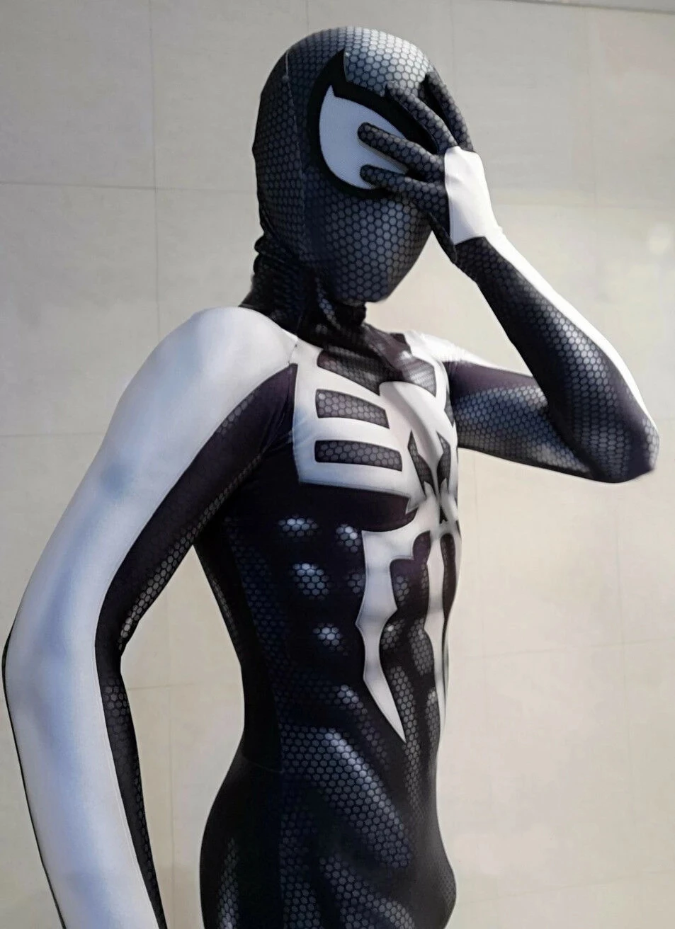 Black Symbiote Spiderman 2099 Cosplay Costume 3D Printed Zentai Bodysuit Spider Boy Symbiote Superhero Halloween Costume Adult