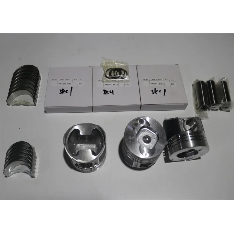 for ISUZU excavator 3KC2 rebuid kit piston + RING crankshaft& con rod bearing bushing