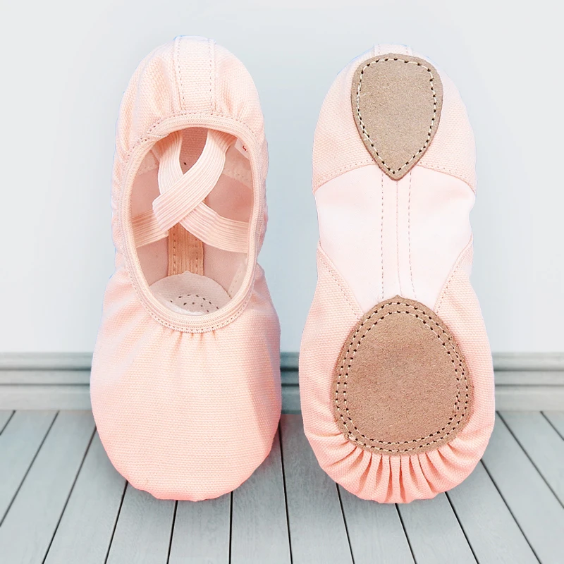 Baskets de danse et de Ballet pour filles, chaussures de gymnastique en tissu élastique