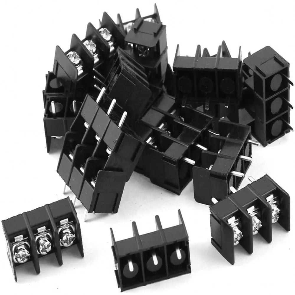 100 Stück KF8500/KF7620 8,5/7,62 mm Rastermaß Stecker Leiterplatten-Schraubklemmenblock-Anschluss 2-polig / 3-polig / 4-polig grün schwarz 10 A 300 V – Detail 8