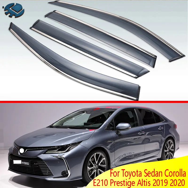 For Toyota Corolla E210 Sedan 2019-2022 Car Accessories Plastic Exterior Visor Vent Shades Window Sun Rain Guard Deflector 4pcs