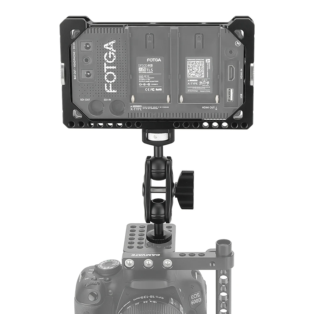 CAMVATE-Soporte de jaula para Monitor de cámara, funda protectora con cabeza de bola, brazo mágico para Fotga DP500IIIS A50 /A50T /A50TL /A50TLS, 5"
