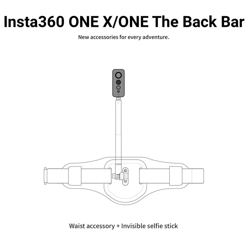 Original Insta360 ONE RS X4 X3 X2 Ace invisible Selfie Stick/Back Bar Waist Strap For Insta360 GoPro Hero 9 10 11 12 Accessories