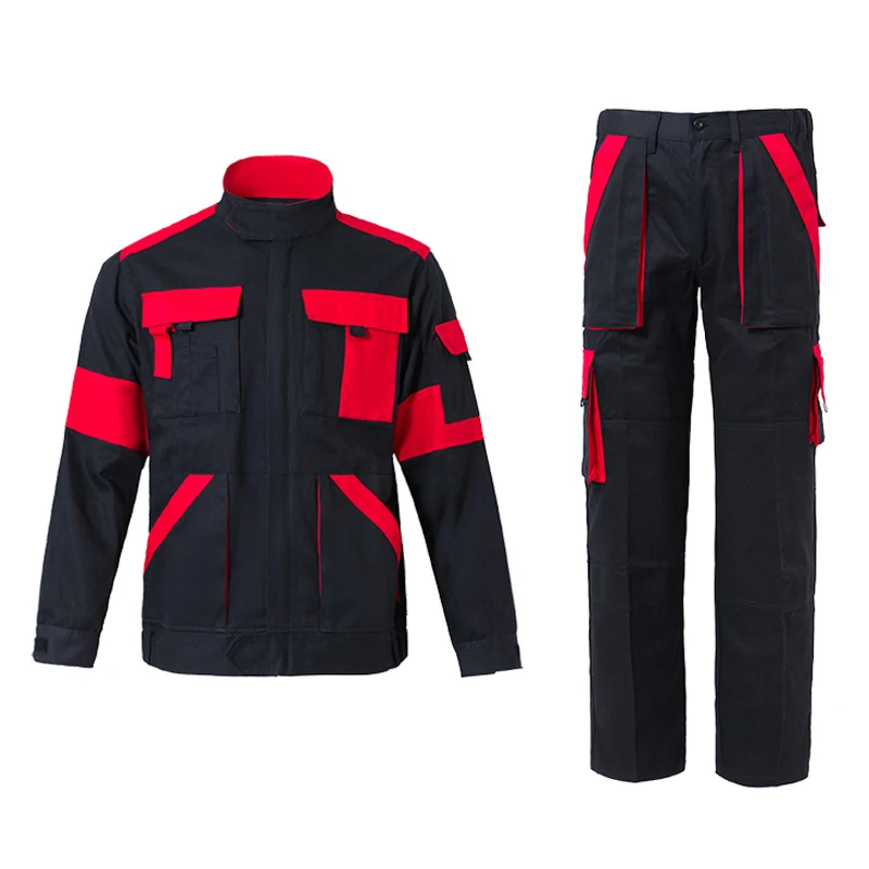 1 Set Working Clothes Uniform Men Women Workwear Coat and Trousers Welding Suit Car Repair Workshop Mechanic Clothes