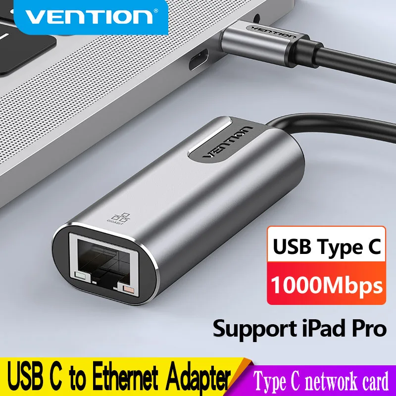 Vention USB Type C Ethernet Adapter USB C to RJ45 Lan Adapter for MacBook Pro Samsung Galaxy S9 Type C Network Card USB Ethernet