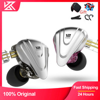 KZ ZSX Metal Earphones 5BA+1DD Hybrid Technology 12 Driver HIFI Bass Earbuds In Ear Monitor Earphone Noise Cancelling Headset