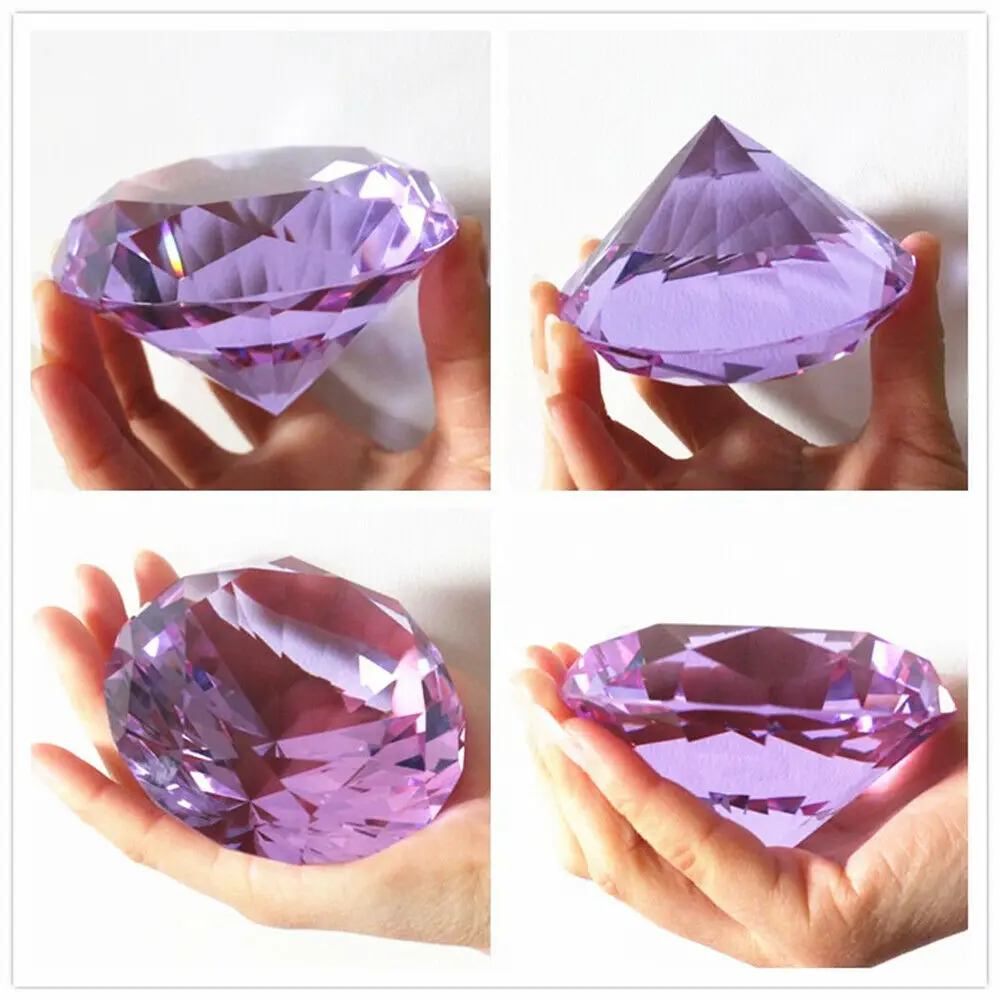 10 Farben Kristall Diamantförmiger Briefbeschwerer Dekorativer Geschnittener Glas-Riesendiamant Hochzeits-Ornament Geschenke – Detail 3