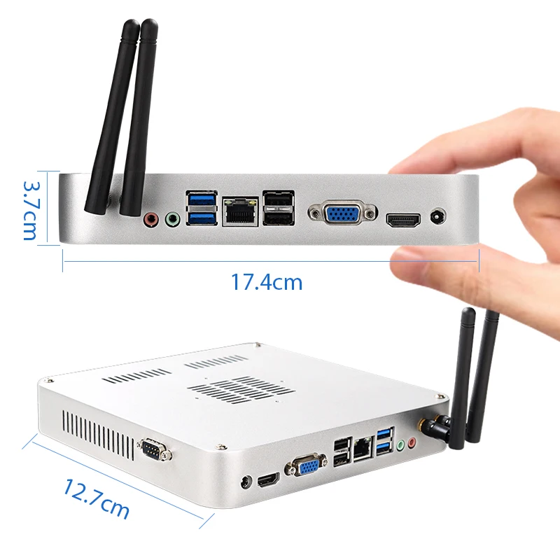 Szmz Fanless Mini Pc Core I3 2310M Desktop Pc Ddr3 4G Ram 64Gb Ssd Ondersteuning Windows10 4K Hd Vga Wifi 1000 Mbps Gaming Pc Gamer