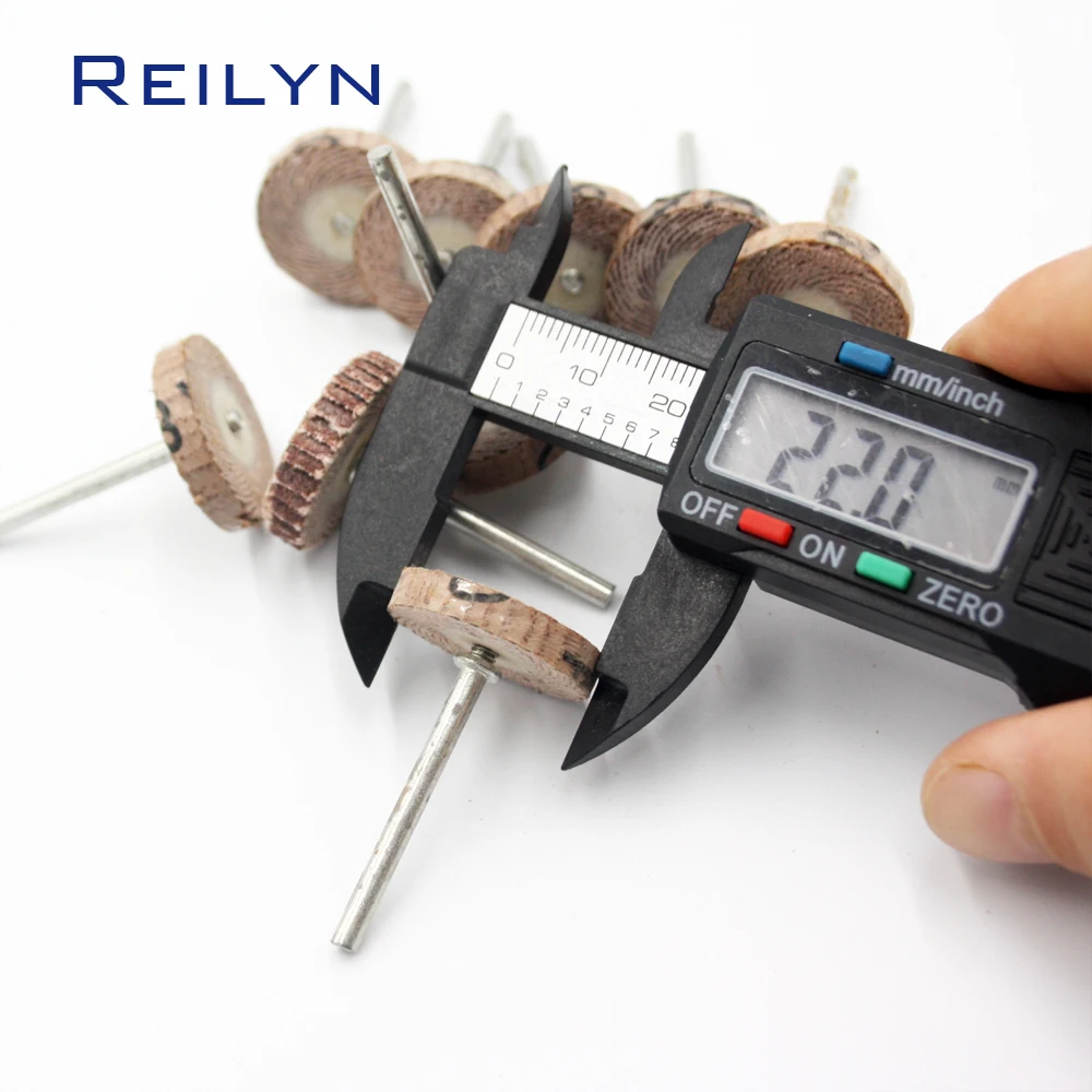 Reilyn 10Pcs Sand Paper Polishing Wheel Spindle Mops for Rotary Tools Abrasive Flap Wheels Sanding Grinding Trimming Polishing