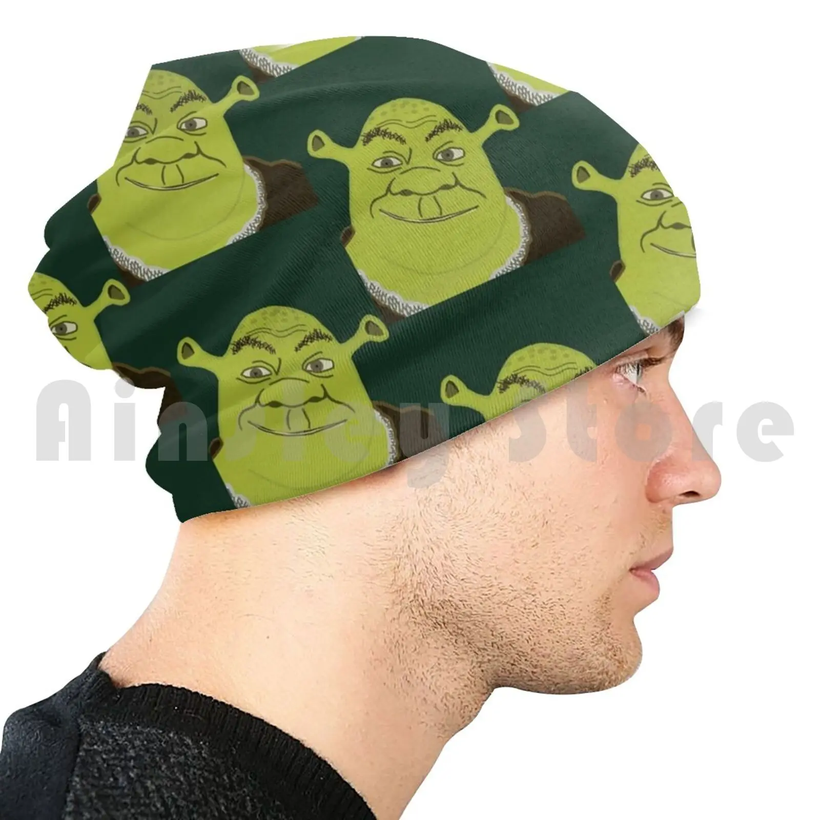 Shrek Beanies Pullover Cap Comfortable Shrek Donkey Ogre Movie Swamp Green