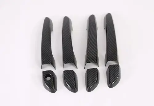 Imagen 2 del producto Para Hyundai Tucson 2015 2016 2017 2018 2019 fibra de carbono cromado manija de puerta de coche cubierta de cuenco pegatina embellecedora accesorios de estilo