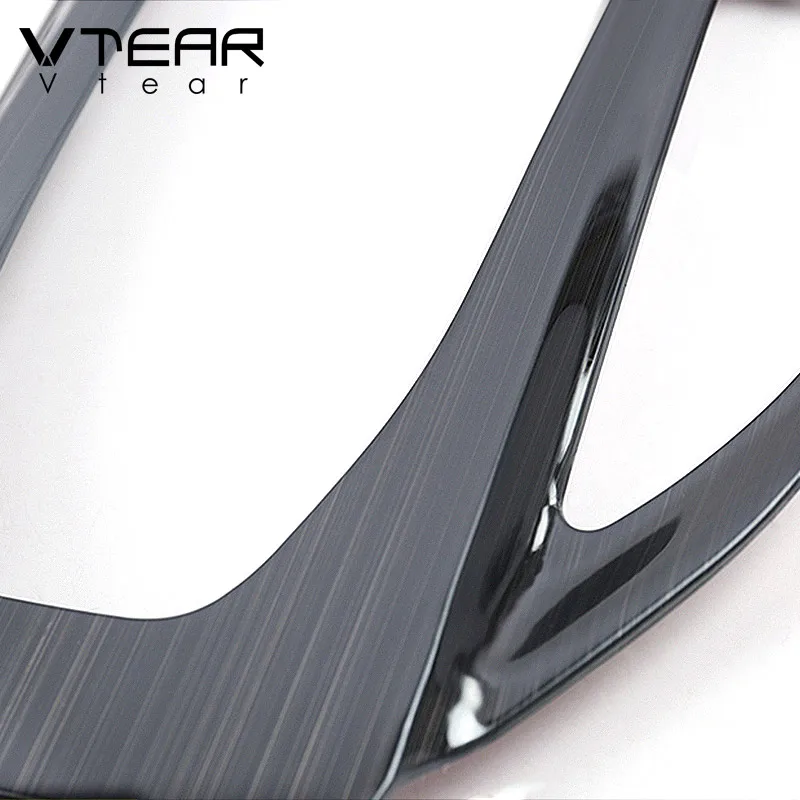 Vtear for Haval F7 F7X gear shift panel cover stainless steel cup frame center console protect case trim accessories decoration