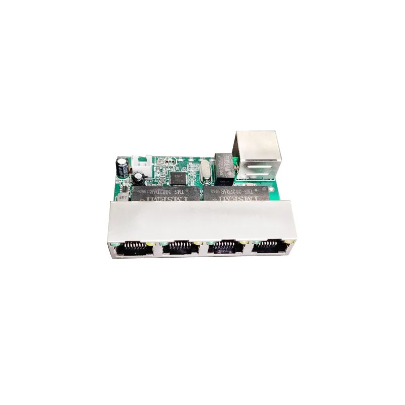 Mini minicomputer switch with 5 ports wide pressure row seat 5V-12V receiving motor box is built-in 4-port 100 MB switch module