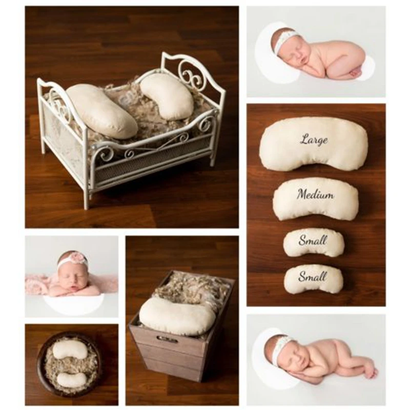 

2020 HOT! 4Pcs Set Newborn Baby Photography Props Posing Beans Pillows Baby Photo Booth Props Accessories Sets Pea Pillow Filled