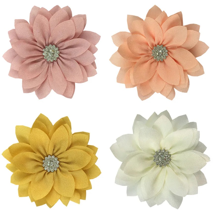 

Hot Sale 40pcs/lot 9CM Chiffon Flower Fabric Rose Hair Flowers For Headband Fabric Flowers For Craft Hair Accessories LSFB045