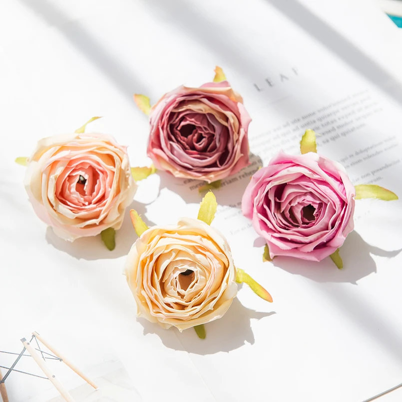 5 Stück Künstliche Rosenköpfe Großhandel Deko für Zuhause, Hochzeit, Kranz, Brautaccessoires, Ausverkauf, Material für Girlanden, Kunstblumen – Detail 3