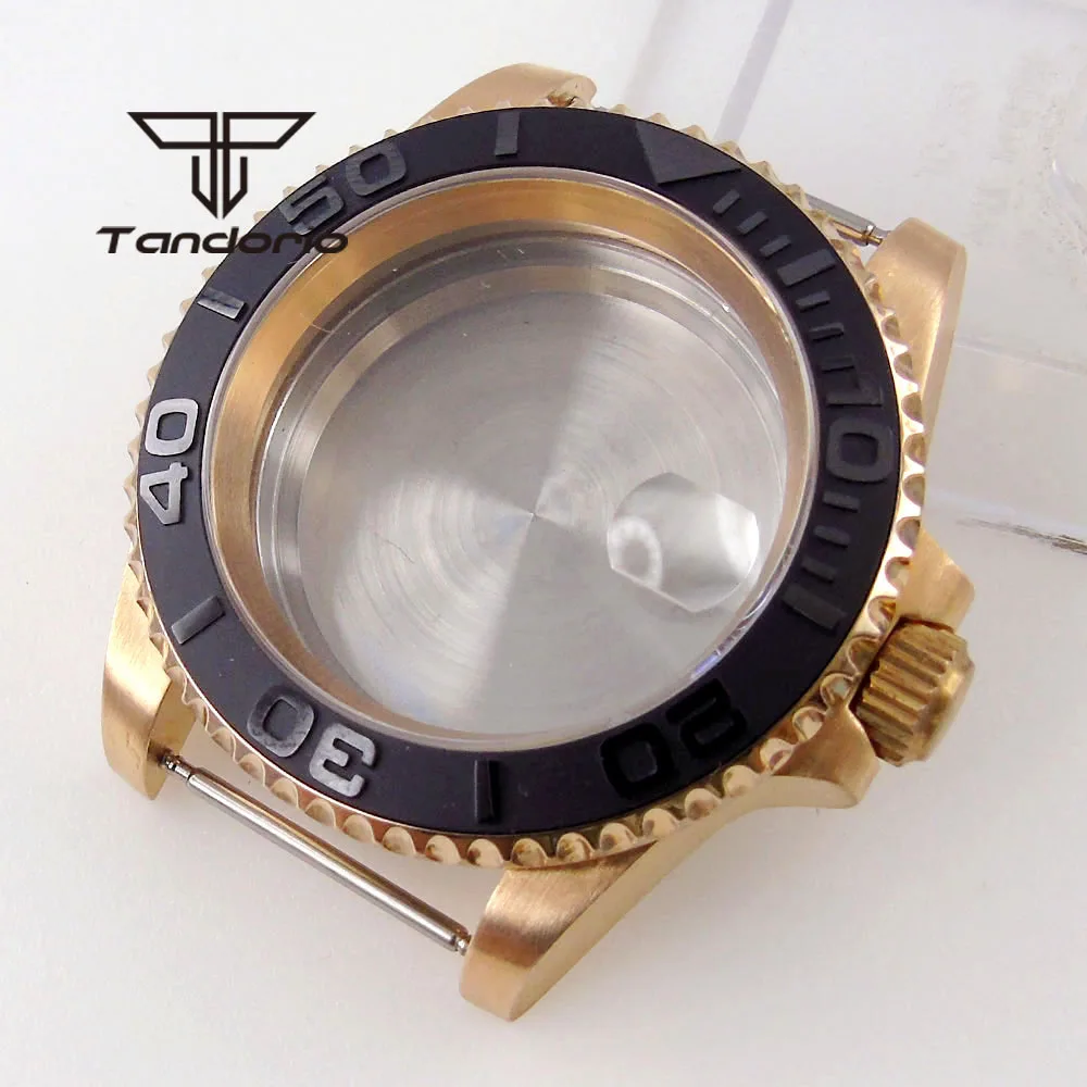 Imagem -02 - Real Cusn8 Bronze 200m Mergulhador Assista Case Caber Nh35a Nh36a Eta2824 Pt5000 Vidro de Safira Cerâmica Rotativo Bezel Sólida Volta 40 mm