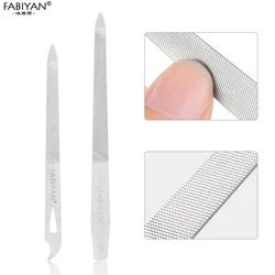 Double Side Nail Art File Buffer Cuticle Pusher Remover Scrub Grinding Stainless Steel UV Gel Polish Tips Manicure Pedicure Tool