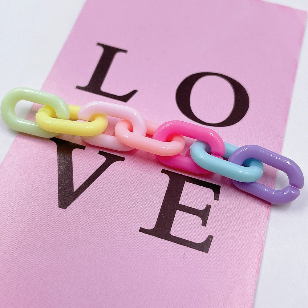 100 stücke Acryl Bunte U-förmige Öffnung Ring Macarons Kunststoff Kann Montiert Kette Rucksack Kette DIY Ohrring Zubehör