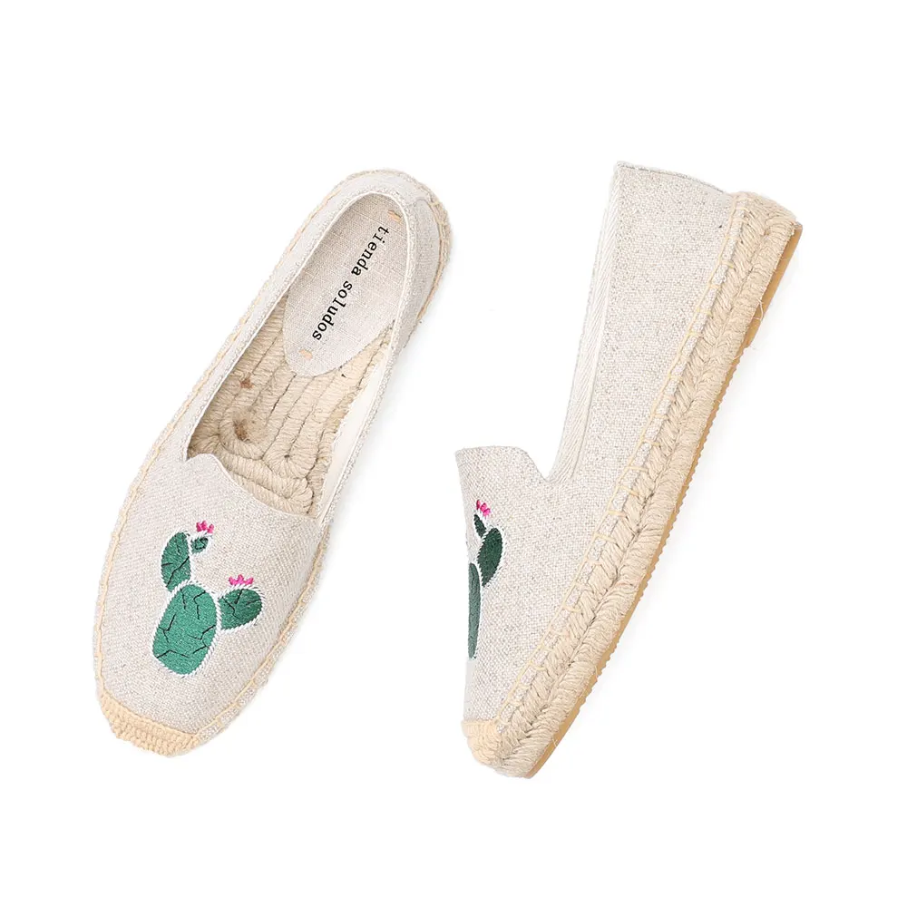 2020 Zapatillas Mujer Platform 2021 Sale Hemp Sapatos New Quality Shallow Embroidery Classic Flat Sneakers Up Causal Summer