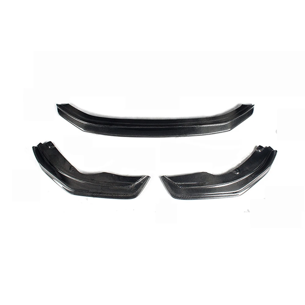 3PCS Carbon Fiber Front Lip Spoiler Splitters Flaps fit for Porsche 718 Cayman Boxster 2016-2019 Head bumper Chin Protector