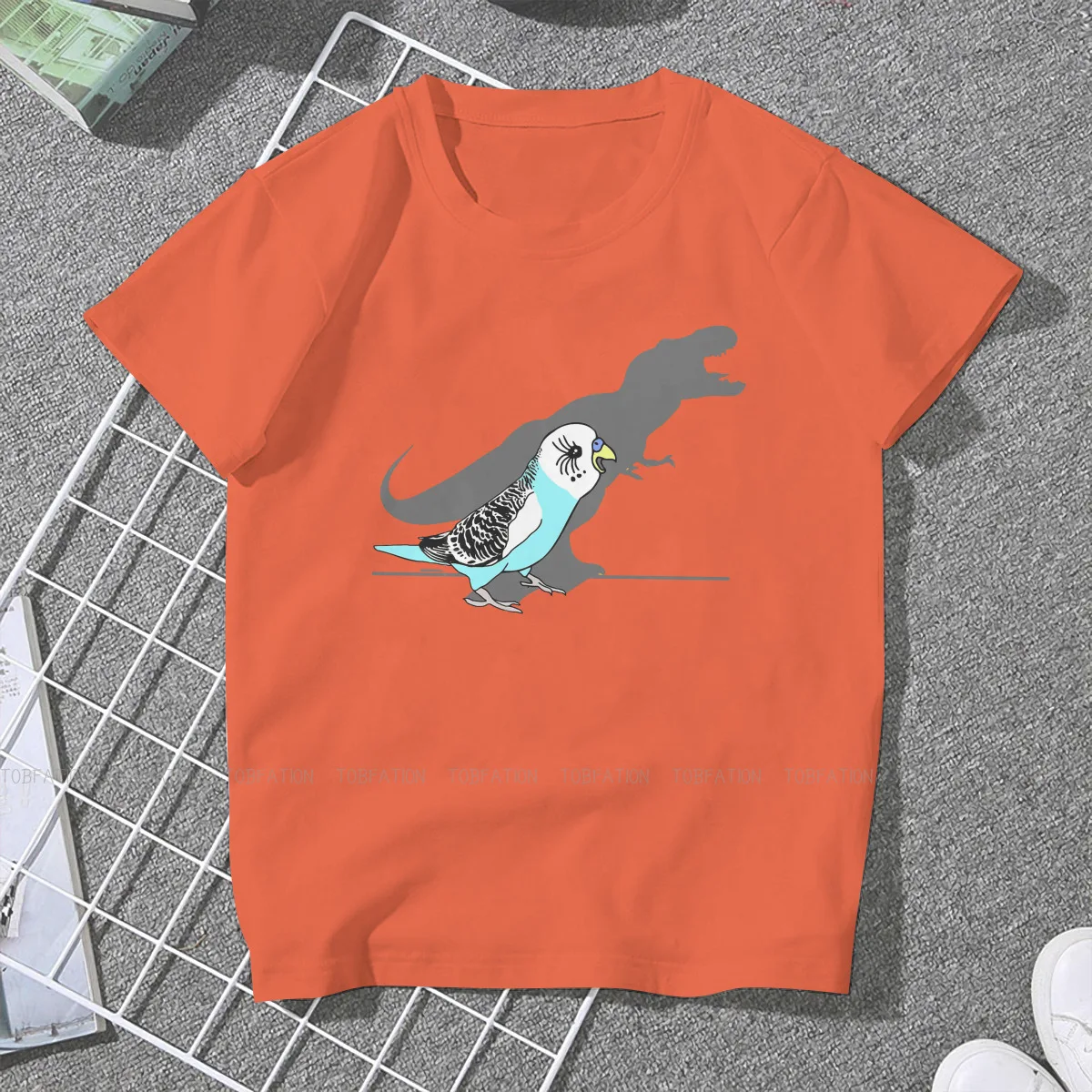 Dinosaur Shadow Harajuku TShirt Budgies Animals Funny Lovely Printing Streetwear 4XL 5XLComfortable T Shirt Female Tee Unique