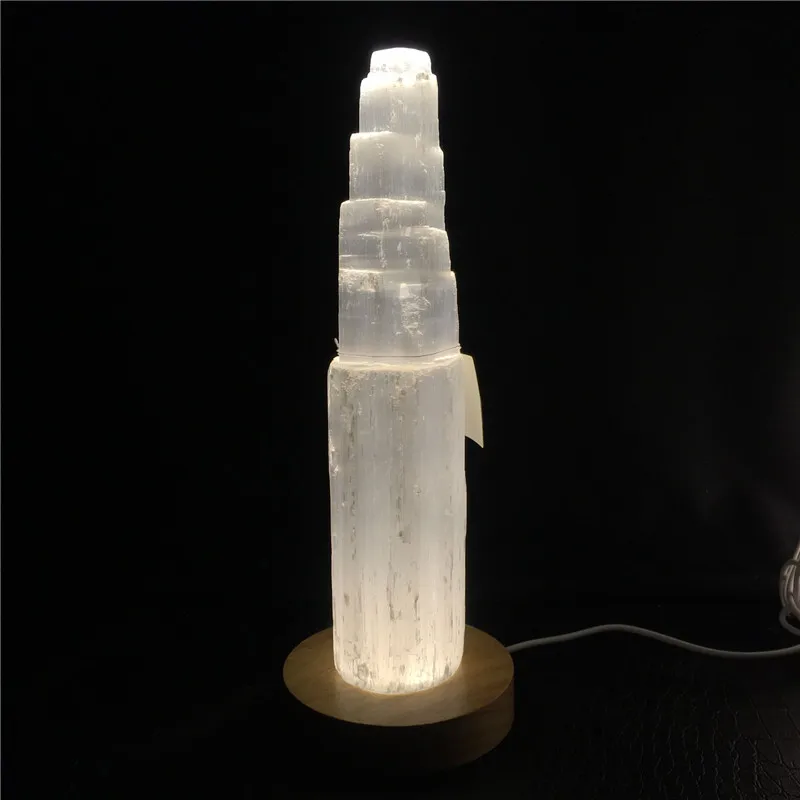 10-25CM Natural Quartz Crystal Selenite Tower Moroccan Lamp Reiki Healing  Mineral Specimen Home Decor Collect view 6