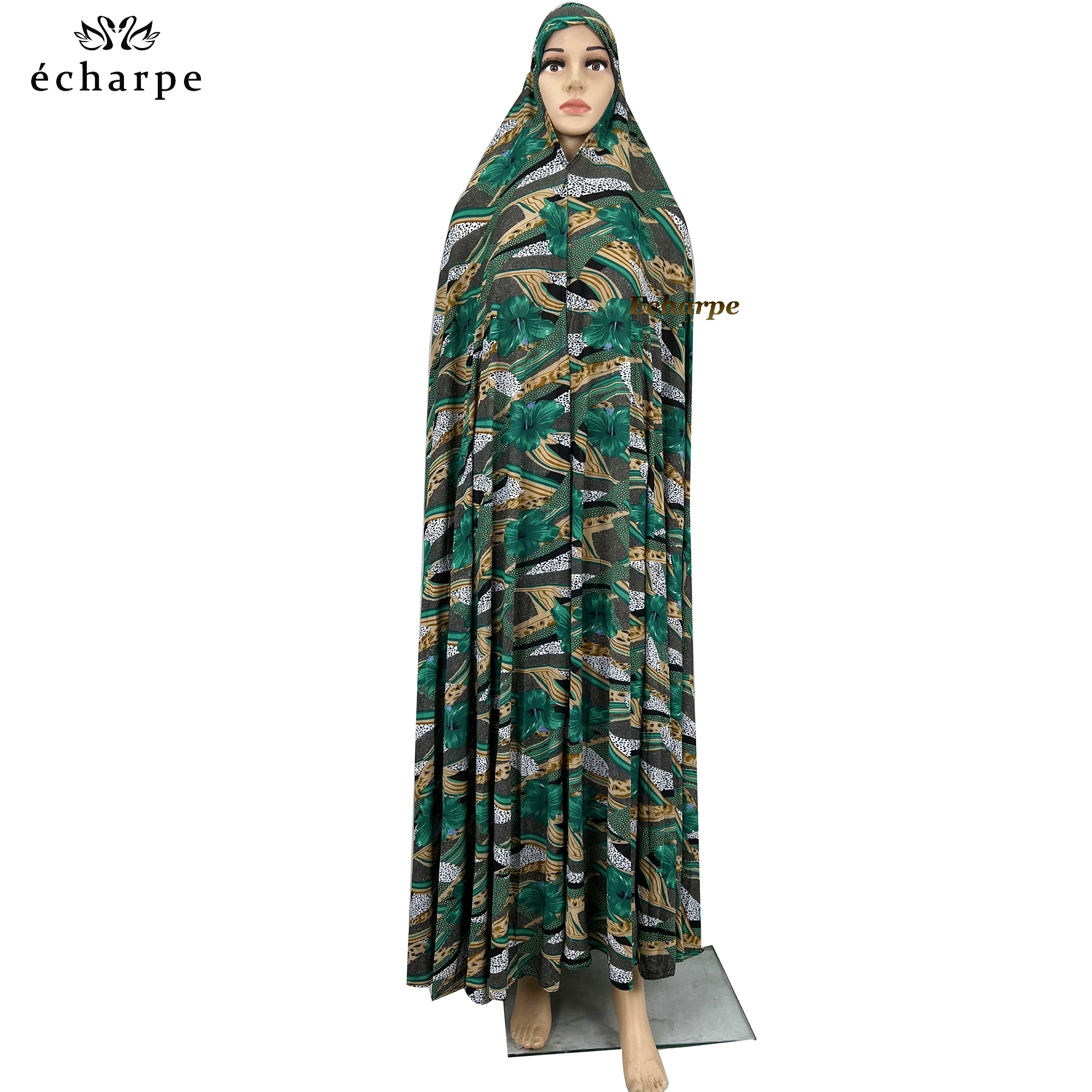 Sleeveless Pullover Dress 1 Piece Set Women Prayer Garment Dubai Abaya Arab Jibab Flowers Djellaba Femmel Khimar Caftan Clothes