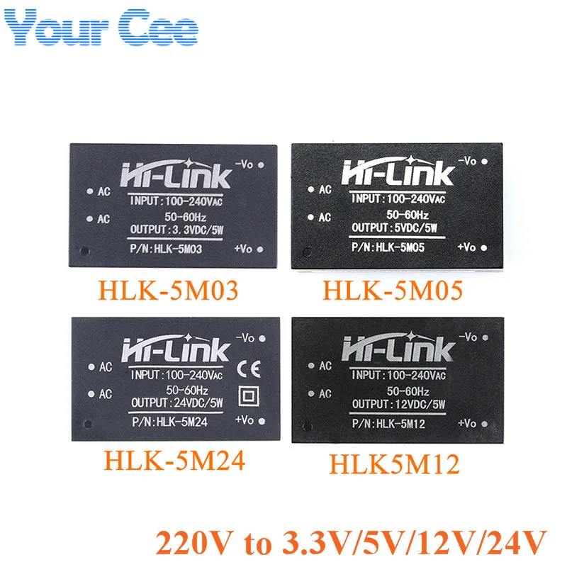 AC-DC 220V to 5V/3.3V/9V/12V/24V Mini Power Supply Module Low Ripple Switch HLK-5M03 HLK-5M05 HLK-5M12 HLK-5M24