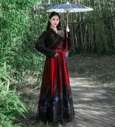 Chinese Dress Ancient Hanfu Kimono Black Customized hanfu  Dresses Embroidery Martial Arts Chinese Style Dance Cosplay Costumes