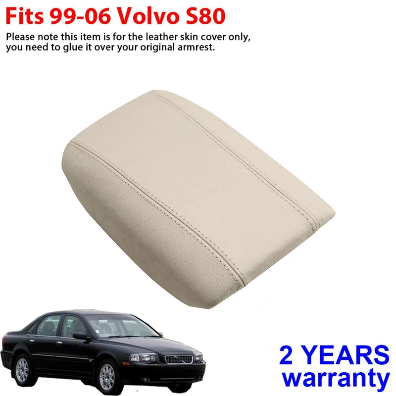 Leather Armrest Car Center Console Lid Cover Pad for Volvo S80 1999-2006 Armrest Cover Skin Car Auto Parts Covers