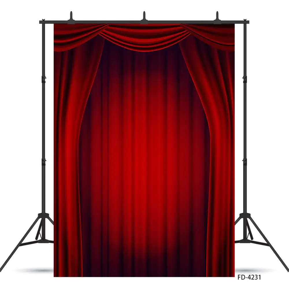 Rideau rouge scène carnaval arrière-plans Photo vinyle tissu toile de fond pour enfants anniversaire bébé douche Photoshoot accessoires de photographie