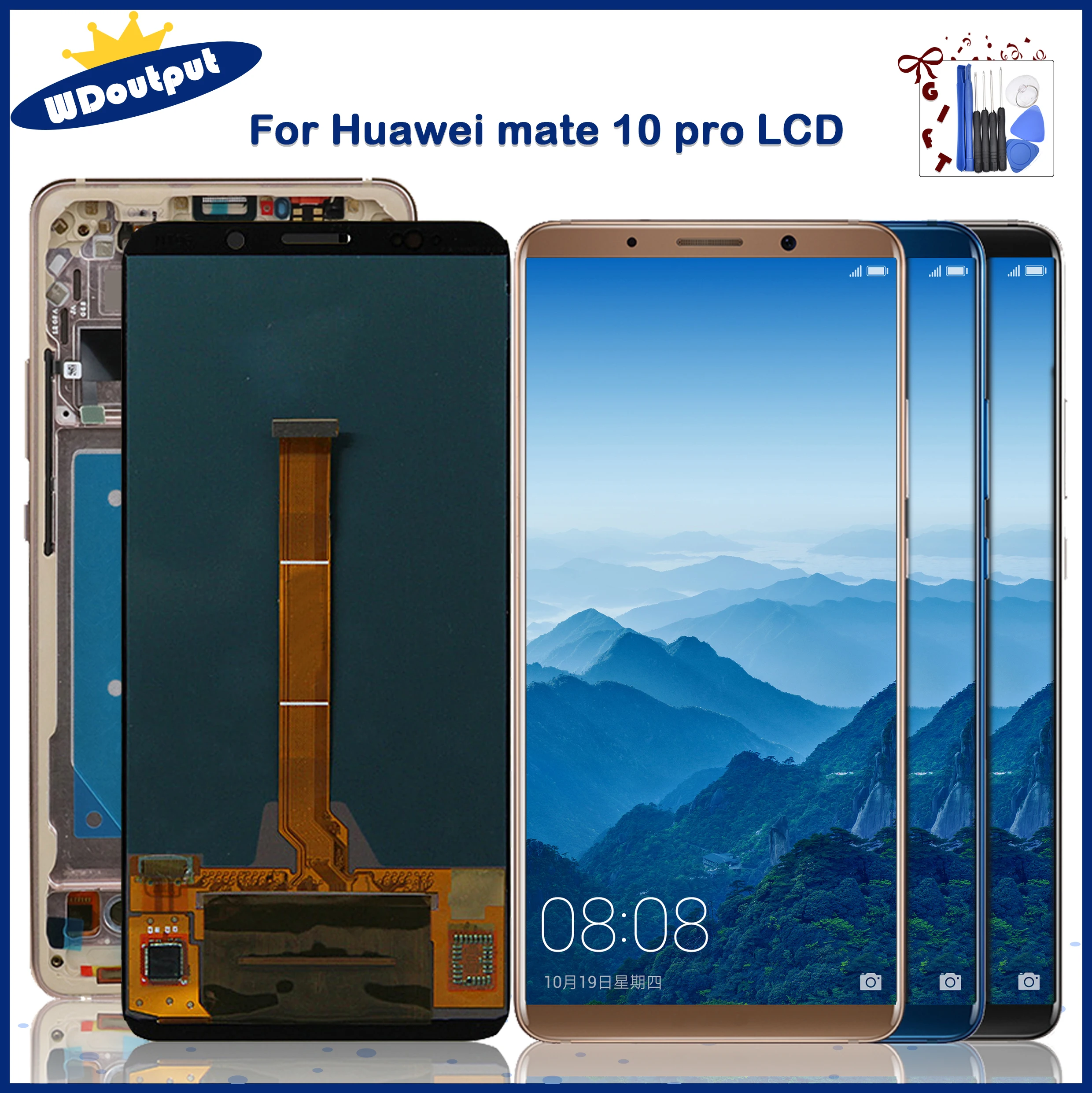 

6.0"AMOLED For Huawei Mate10Pro LCD Display Touch Screen Digitizer Assembly Replacement For Huawei Mate10Pro BLA -L29 With Frame