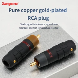 Xangsane 4 szt. 8 szt. Czysty miedziane złote wtyczka RCA w kształcie kwiatu lotosu audio typu hi-fi kabel sygnałowy złącze wtyk audio