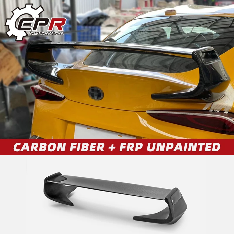 

For Toyota Supra 19+ A90 Carbon Fiber+ FRP Unpainted Rear Trunk Spoiler Wing Lip Trim Spoilers Diffuser Wings Bodykits