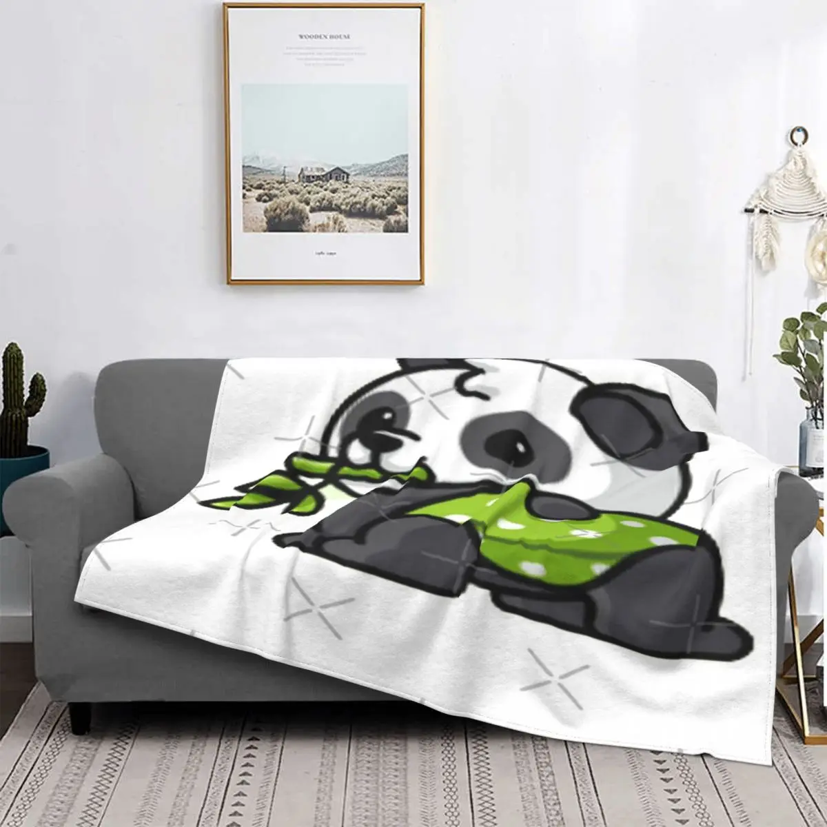 

Manta polar a cuadros para cama, edredón de verano con diseño de Panda y Animal bonito, 1 manta