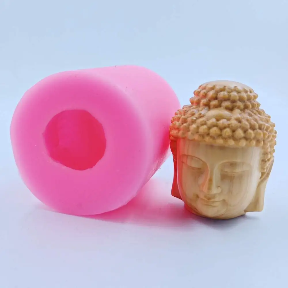 Mini Buddha Head Soap Candle Silicone Mold Candle Wax Molds Decorating Gypsum Resin Epoxy Crafts Silicone Mould